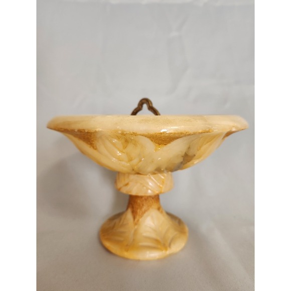 Vintage Alabaster Pedestal Bowl